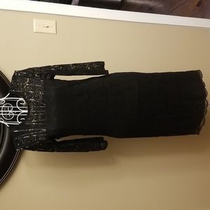 Topshop black lace maternity dress